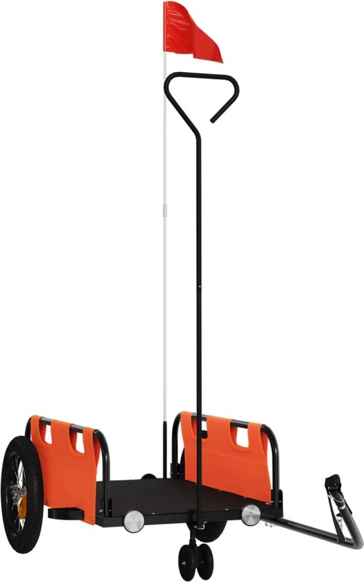 vidaXL - Fietstrailer - oxford - stof - en - ijzer - oranje van VidaXL