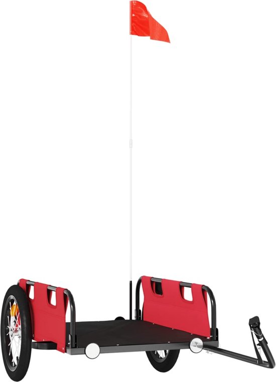 vidaXL - Fietstrailer - oxford - stof - en - ijzer - rood van vidaXL
