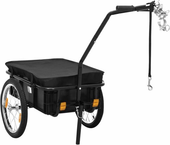 vidaXL - Fietstrailer/trekwagen - 155x60x83 - cm - staal - zwart van vidaXL