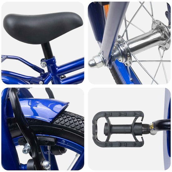 vidaXL - Kinderfiets - 12 - Inch - voor - 2-4 - jaar - oud - Donkerblauw