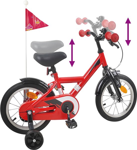 vidaXL - Kinderfiets - 12 - Inch - voor - 2-4 - jaar - oud - Rood van Merkloos