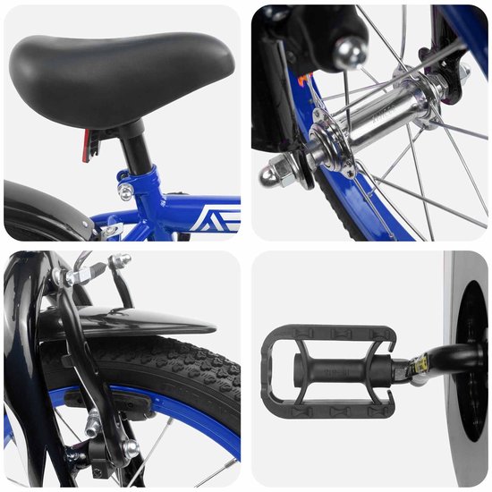 vidaXL - Kinderfiets - 14 - Inch - voor - 3-5 - jaar - oud - Donkerblauw