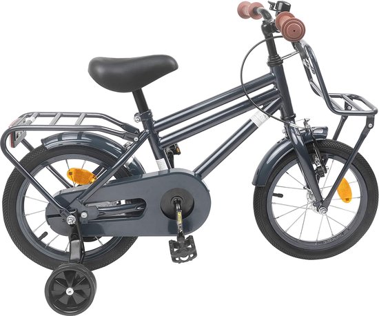 vidaXL - Kinderfiets - 14 - Inch - voor - 3-5 - jaar - oud - Donkergrijs