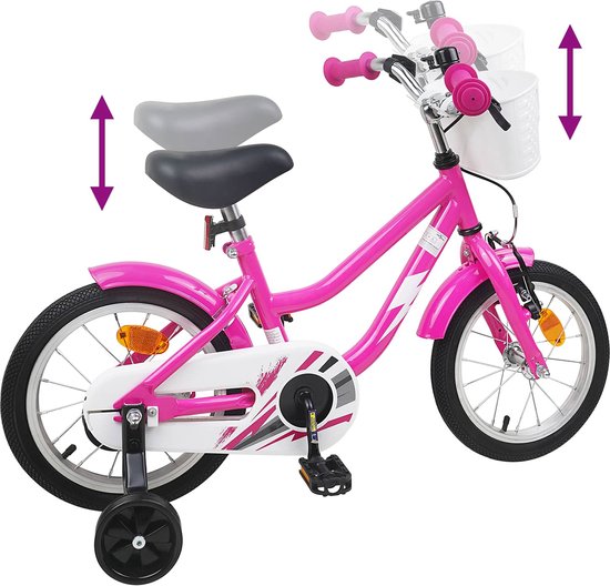 vidaXL - Kinderfiets - 14 - Inch - voor - 3-5 - jaar - oud - Donkerroze van VidaXL