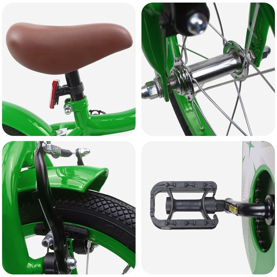 vidaXL - Kinderfiets - 14 - Inch - voor - 3-5 - jaar - oud - Groen