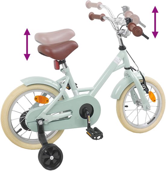 vidaXL - Kinderfiets - 14 - Inch - voor - 3-5 - jaar - oud - Lichtgroen