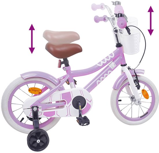 vidaXL - Kinderfiets - 14 - Inch - voor - 3-5 - jaar - oud - Paars