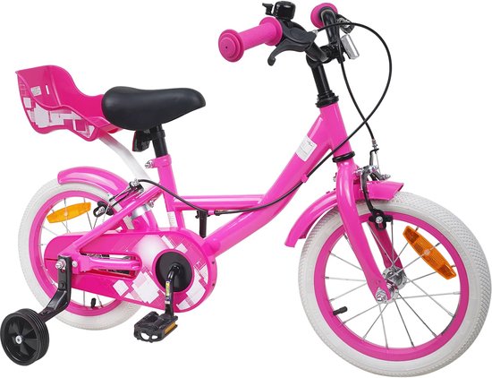 vidaXL - Kinderfiets - 14 - Inch - voor - 3-5 - jaar - oud - Roze