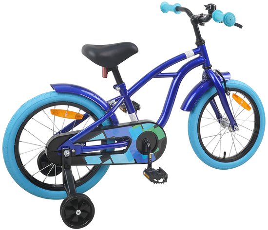 vidaXL - Kinderfiets - 16 - Inch - voor - 4-6 - jaar - oud - Donkerblauw