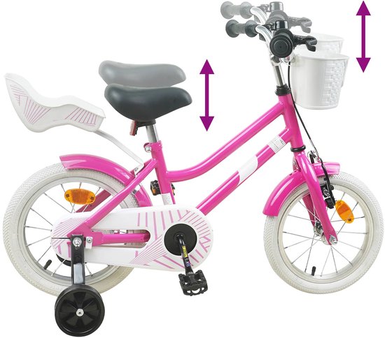 vidaXL - Kinderfiets - 16 - Inch - voor - 4-6 - jaar - oud - Donkerroze