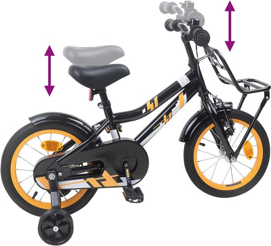 vidaXL - Kinderfiets - 16 - Inch - voor - 4-6 - jaar - oud - Oranje - Zwart