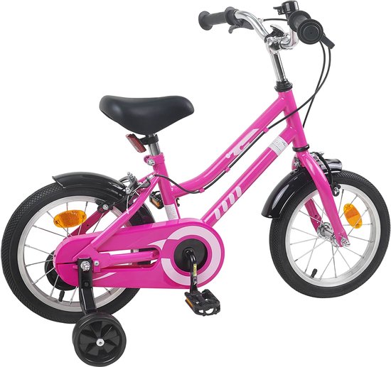 vidaXL - Kinderfiets - 16 - Inch - voor - 4-6 - jaar - oud - Roze - Zwart