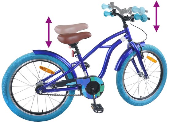 vidaXL - Kinderfiets - 18 - Inch - voor - 5-7 - jaar - oud - Donkerblauw van VidaXL