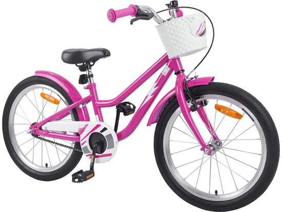 vidaXL - Kinderfiets - 18 - Inch - voor - 5-7 - jaar - oud - Donkerroze van VidaXL