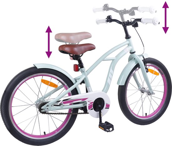 vidaXL - Kinderfiets - 18 - Inch - voor - 5-7 - jaar - oud - Lichtgroen van VidaXL