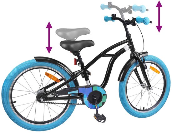 vidaXL - Kinderfiets - 18 - Inch - voor - 5-7 - jaar - oud - Zwart van Merkloos