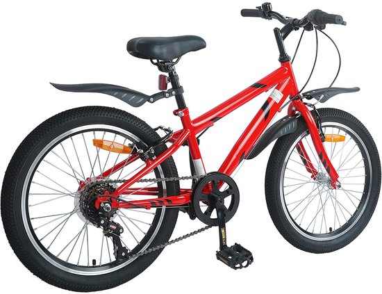 vidaXL - Kinderfiets - 20 - Inch - 6-Speed - voor - 6-11 - jaar - oud - Rood