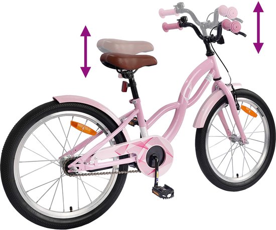 vidaXL - Kinderfiets - 20 - Inch - voor - 6-11 - jaar - oud - Licht - Roze van VidaXL