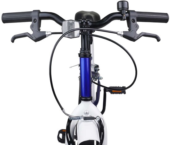 vidaXL - Kinderfiets - 22 - Inch - voor - 7-12 - jaar - oud - Blauw - wit van Merkloos
