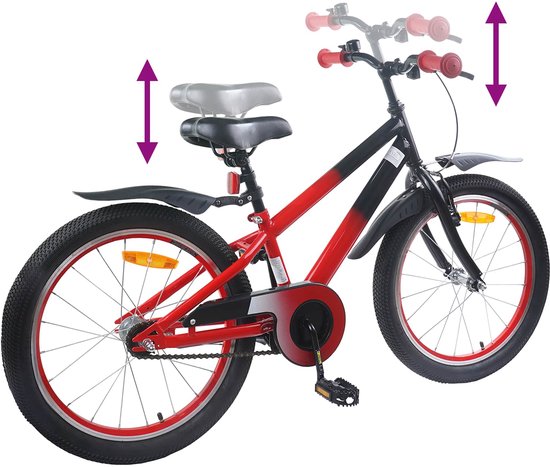 vidaXL - Kinderfiets - 22 - Inch - voor - 7-12 - jaar - oud - Blauw - Zwart van Merkloos