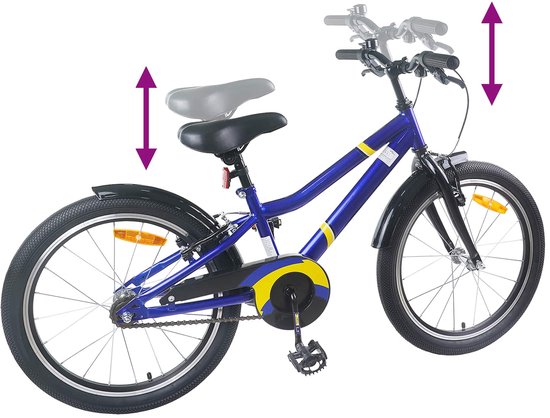 vidaXL - Kinderfiets - 22 - Inch - voor - 7-12 - jaar - oud - Blauw - Zwart van VidaXL