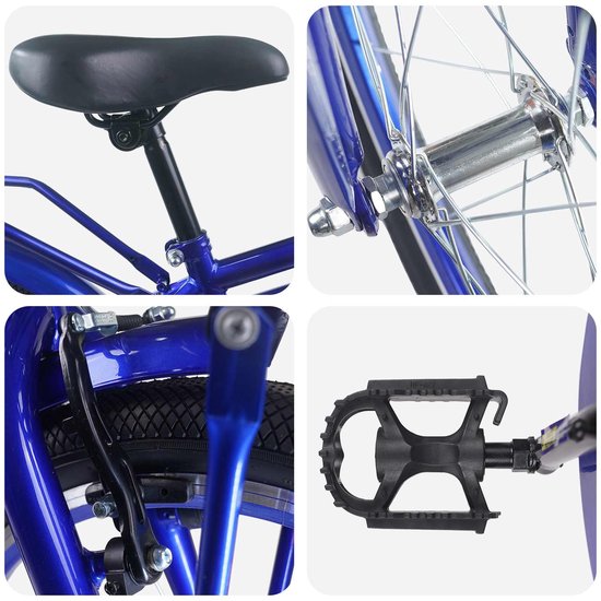 vidaXL - Kinderfiets - 22 - Inch - voor - 7-12 - jaar - oud - Donkerblauw van VidaXL