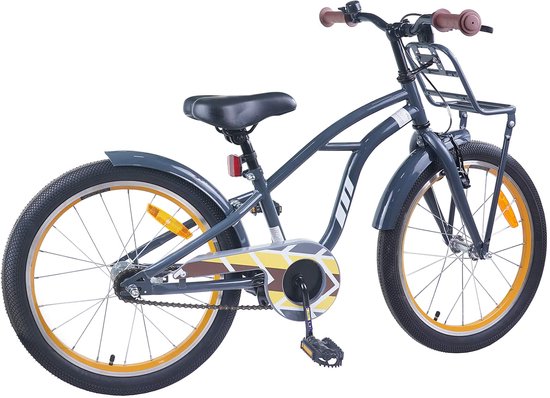vidaXL - Kinderfiets - 22 - Inch - voor - 7-12 - jaar - oud - Donkergrijs van Merkloos