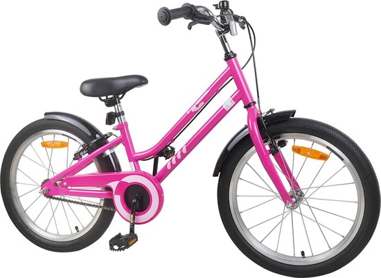 vidaXL - Kinderfiets - 22 - Inch - voor - 7-12 - jaar - oud - Roze - Zwart van Merkloos