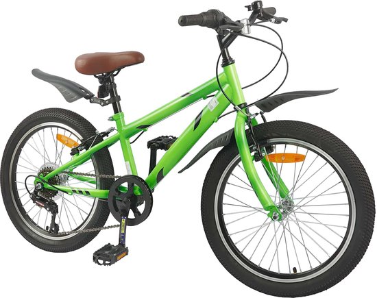 vidaXL - Kinderfiets - 24 - Inch - 6-Speed - voor - 8-12 - jaar - oud - Groen