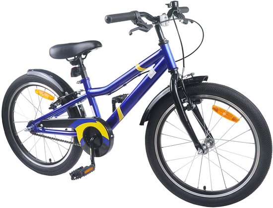vidaXL - Kinderfiets - 24 - Inch - voor - 8-12 - jaar - oud - Blauw - Zwart