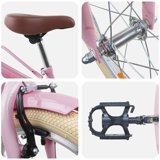 vidaXL - Kinderfiets - 24 - Inch - voor - 8-12 - jaar - oud - Licht - Roze van VidaXL