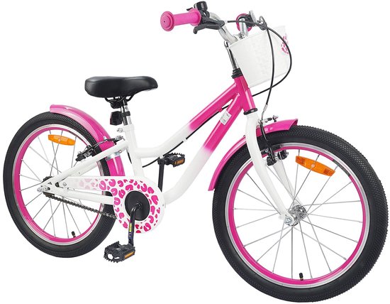 vidaXL - Kinderfiets - Met - Zijwieltjes - 18 - Inch - voor - 5-7 - jaar - oud - Roze van VidaXL