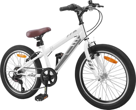 vidaXL - Mountainbike - 24 - Inch - 6-Speed - voor - 8-12 - jaar - oud - Wit van VidaXL