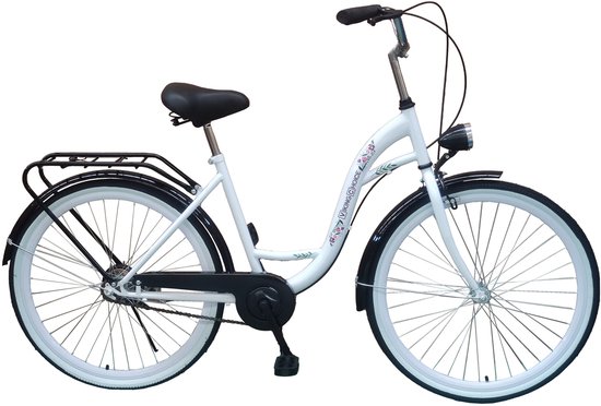 Viking Choice Meisjesfiets - Stadsfiets - 26 inch - Wit/Zwart van Viking Choice