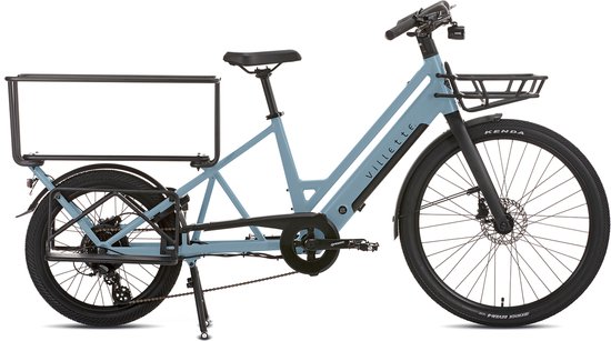 Villette la Famille elektrische longtail transportfiets 10 Ah blauw van Merkloos