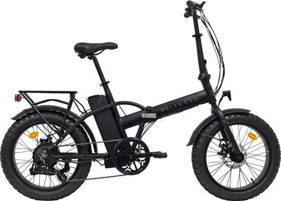Villette le Gros, elektrische vouw fatbike 10.4Ah 7sp 20 inch zwart van Villette