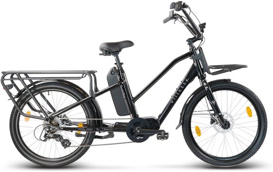 Villette Longtail, midmotor ebike transport 13Ah 7sp zwart van Villette