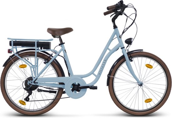 Villette Vintage retro elektrische fiets blauw van Villette