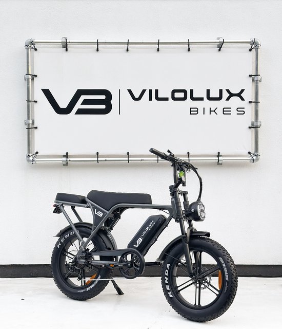 Vilolux® Fatbike electrisch - Fatbike C80 - GREY - Legaal - Achterzit - Rijklaar geleverd - Niet opvoerbare fatbike - 2 Jaar garantie - Hydraulische remmen - Alarm - Telefoontasje - Full Color LCD Display van Merkloos