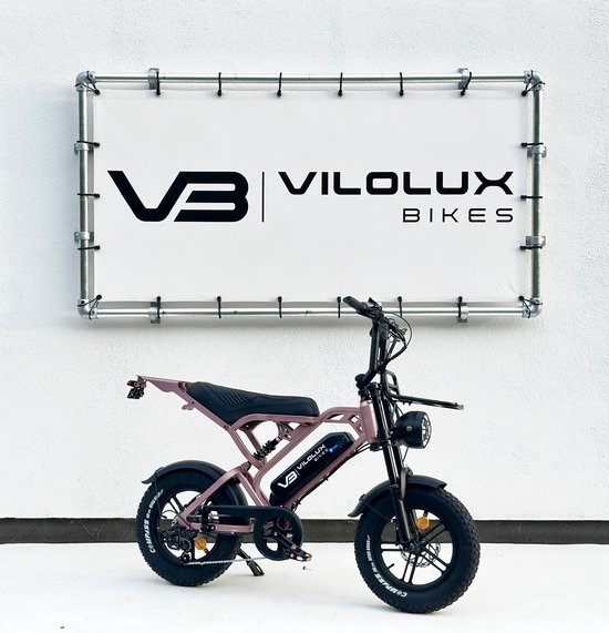 Vilolux® Fatbike electrisch - Fatbike V20 Mini - 2025 Model - Voorrek - Legaal - Rijklaar geleverd - 16 Inch - Niet opvoerbare fatbikes - 2 Jaar garantie - Telefoontasje - Hydraulische remmen - Alarm - Rose Gold van Vilolux