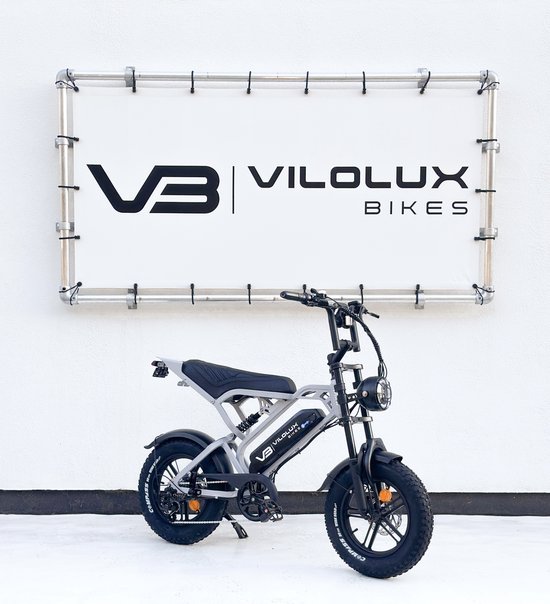 Vilolux Fatbike electrisch - Fatbike V20 Mini - NARDO GREY- Legaal - Rijklaar geleverd - 16 Inch - 2 Jaar garantie - Telefoontasje - Hydraulische remmen - 7 versnellingen Alarm