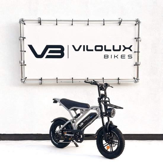 Vilolux Fatbike electrisch - Fatbike V20 Mini - NARDO GREY - Voorrek - Legaal - Rijklaar geleverd - 16 Inch - 2 Jaar garantie - Telefoontasje - Hydraulische remmen - 7 versnellingen Alarm van Merkloos