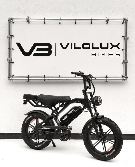Vilolux® Fatbike electrisch - Fatbike - V20 PRO - 2025 Model - Achterzit - Legaal - Rijklaar geleverd - 2 Jaar garantie - Telefoontasje - Hydraulische remmen - Alarm - Zwart van Merkloos