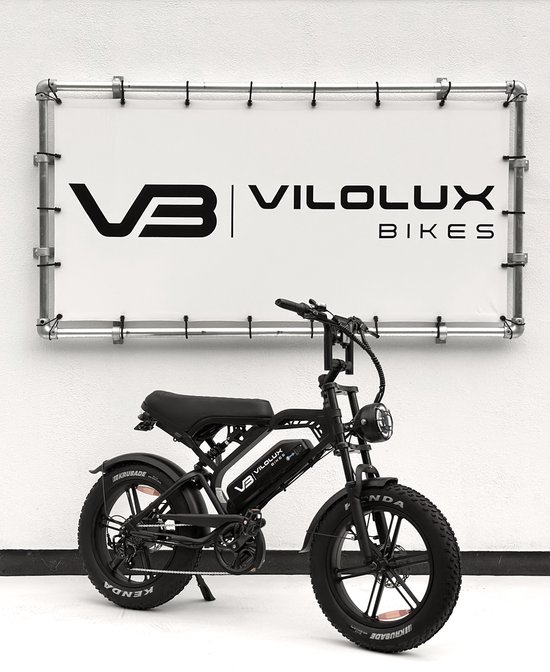 Vilolux® Fatbike electrisch - Fatbike - V20 PRO - 2025 Model - Legaal - Rijklaar geleverd - 2 Jaar garantie - Telefoontasje - Hydraulische remmen - Alarm - Zwart van Merkloos
