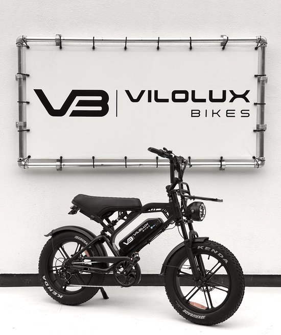 Vilolux® Fatbike electrisch - Fatbike - V20 PRO - 2025 Model - Voorrek - Legaal - Rijklaar geleverd - 2 Jaar garantie - Telefoontasje - Hydraulische remmen - Alarm - Zwart van Vilolux