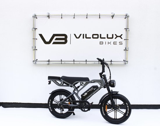 Vilolux Fatbike electrisch - Fatbike V20 PRO - DARK GREY - Achterzit - Legaal - Rijklaar geleverd - Niet opvoerbare fatbikes - 2 Jaar garantie - Telefoontasje - Hydraulische Remmen - Alarm - Voetsteunen - Legaal van Vilolux