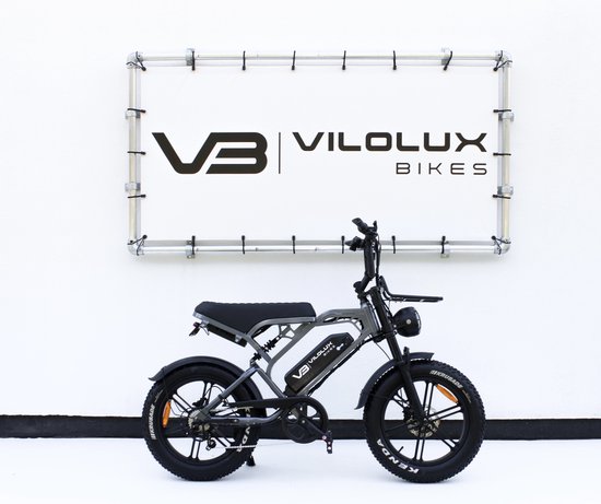 Vilolux Fatbike electrisch - Fatbike V20 PRO - DARK GREY - Voorrek - Legaal - Rijklaar geleverd - Niet opvoerbare fatbikes - 2 Jaar garantie - Telefoontasje - Hydraulische Remmen - Alarm - Voetsteunen - Legaal van Vilolux