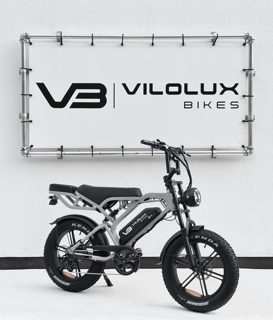 Vilolux Fatbike electrisch - Fatbike V20 PRO - NARDO GREY - Achterzit - Legaal - Rijklaar geleverd - 2 Jaar garantie - Telefoontasje - Hydraulische remmen - Alarm