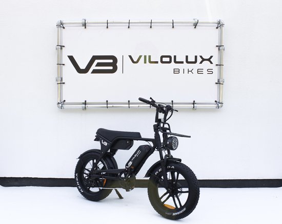 Vilolux® Fatbike electrisch - Fatbike V8 - Fatbike V8 PRO MAX - Fatbike C80 PRO MAX - 2025 Model 4.0 - Dubbele accu - Voorrek - Legaal - Rijklaar - Niet opvoerbare fatbikes - 2 Jaar garantie - Hydraulische remmen - Telefoontasje - Alarm - Zwart van Vilolux
