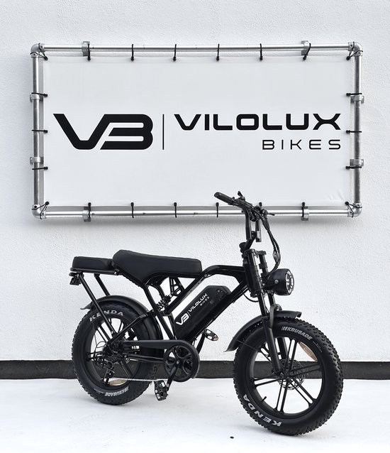 Vilolux� Fatbike electrisch - Fatbike - X80 PRO - V20 Design - Achterzit - Legaal - Rijklaar geleverd - 2 Jaar garantie - Telefoontasje - Hydraulische remmen - Alarm - NFC Key unlock - GPS - Zwart van Merkloos